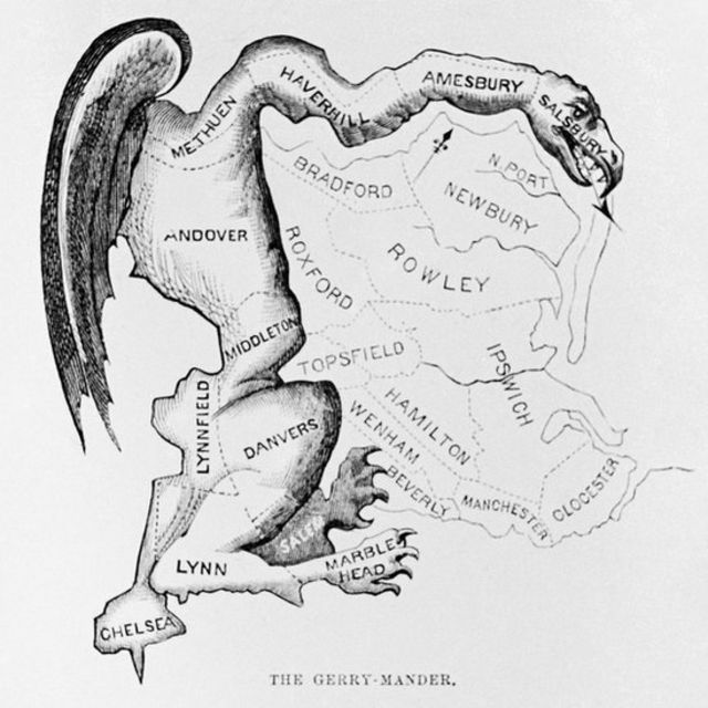 Imagen de la redistribución de distritos electorales en Massachussets.