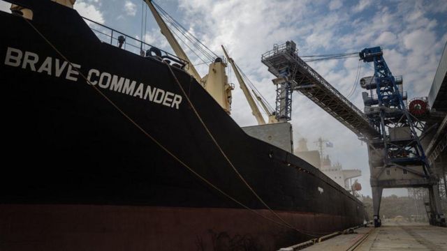El carguero Brave Commander llevó 23.000 toneladas de grano como ayuda alimentaria de Ucrania a Etiopía el verano pasado.