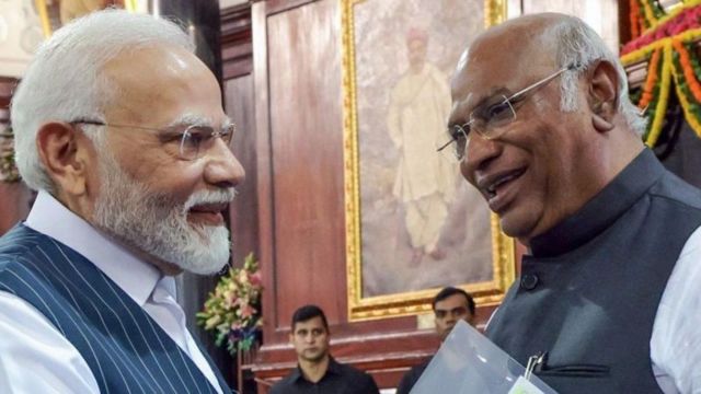 காங்கிரஸ், பா.ஜ.க, நரேந்திர மோதி, மல்லிகார்ஜுன கார்கே, இந்தியா