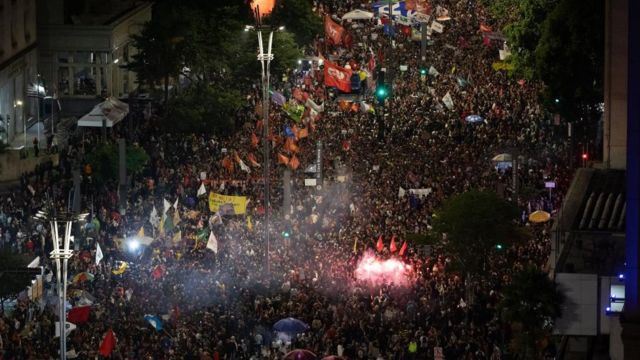 Demonstrations in the city of Sao Paulo