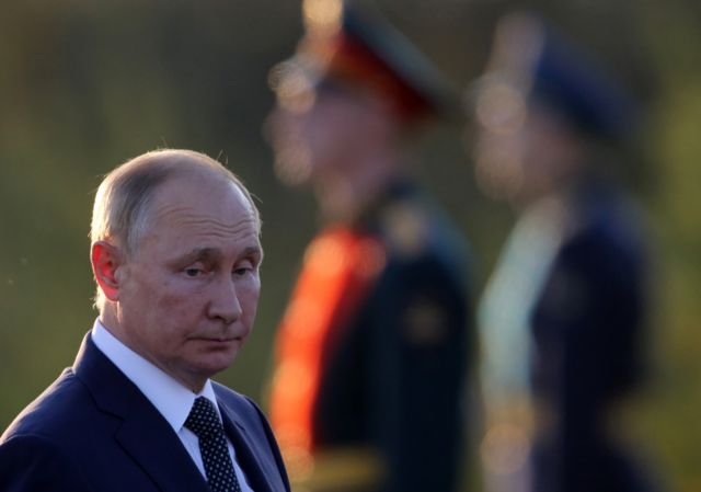 Russian President Vladimir Putin in Samolva villiage outside of Pskov, Russia. 11 September 2021,