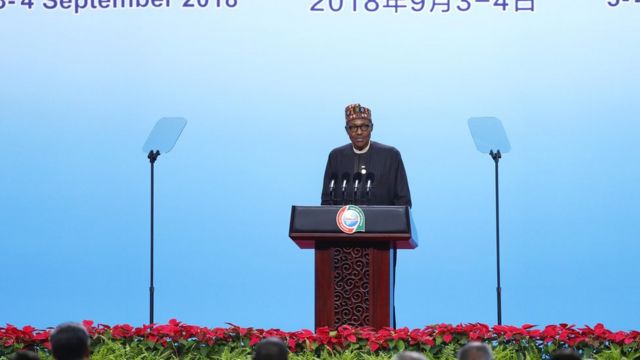 Aworan Aarẹ Buhari nibi ipade Afirika ati China ni Beijing
