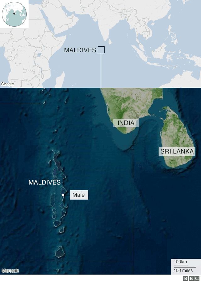 Delhi To Maldives Map Maldives Ex-President Nasheed Seeks Help From India And Us - Bbc News