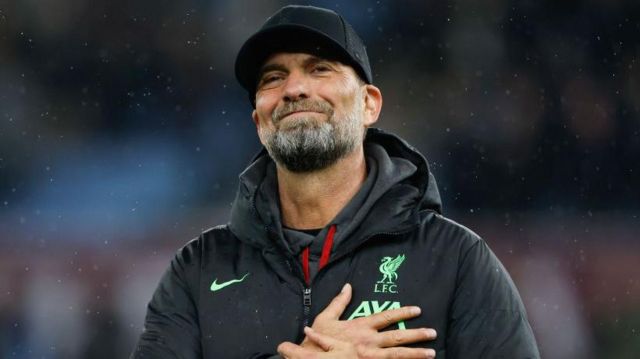 Liverpool manager Jurgen Klopp acclaims travelling fans at Villa Park