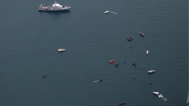 Ships photographed while searching for Sriwijaya Air flight SJ-182 near Jakarta, Indonesia