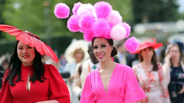 Royal Ascot Ladies' Day 2021: Masks and millinery - BBC News