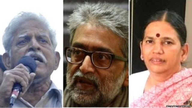 वरावरा राव, गौतम नवलखा आणि सुधा भारद्वाज
