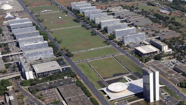 Vista aérea da Esplanada dos Ministérios