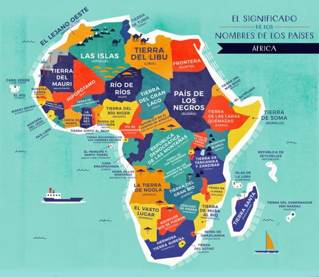 Mapa África con nombres traducidos