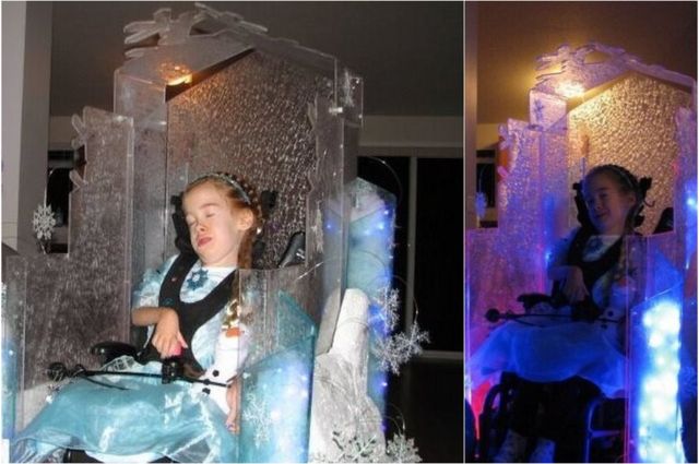 Light-up ice castle
