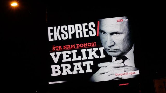 Reklama s obrazom Putina