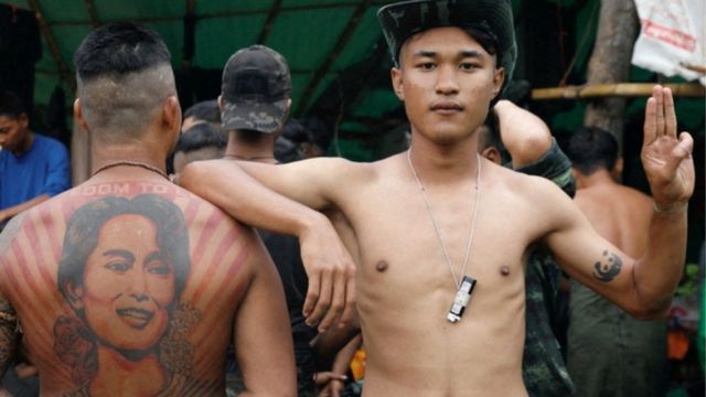 At a secret jungle camp in Myanmar"s eastern Karen state, a fitness coach and other civilians are training with armed ethnic guerrillas to fight back against the country"s military takeover.