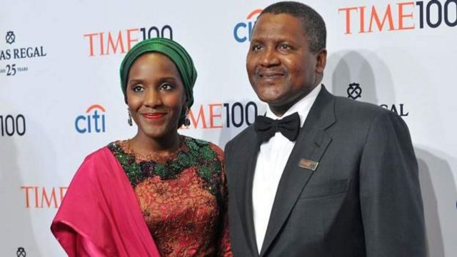 Aliko Dangote tare da 'yarsa