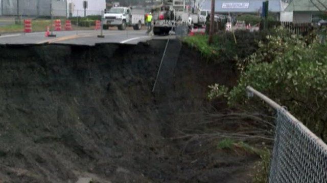 Sinkhole Opens Up Near Oregon Highway