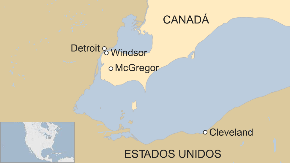 Un mapa del área de Windsor
