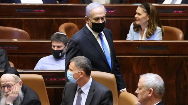 Netanyahu, durante la sesión parlamentaria de este domingo.