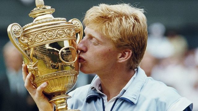 Boris Becker wins the 1985 Wimbledon Tennis Championship