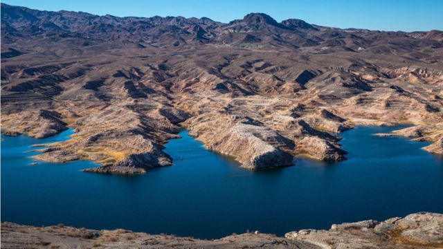 El lago Mead visto desde arriba.