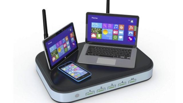 राउटर और विंडोज आधारित लैपटॉप, टैबलेट और फ़ोन.