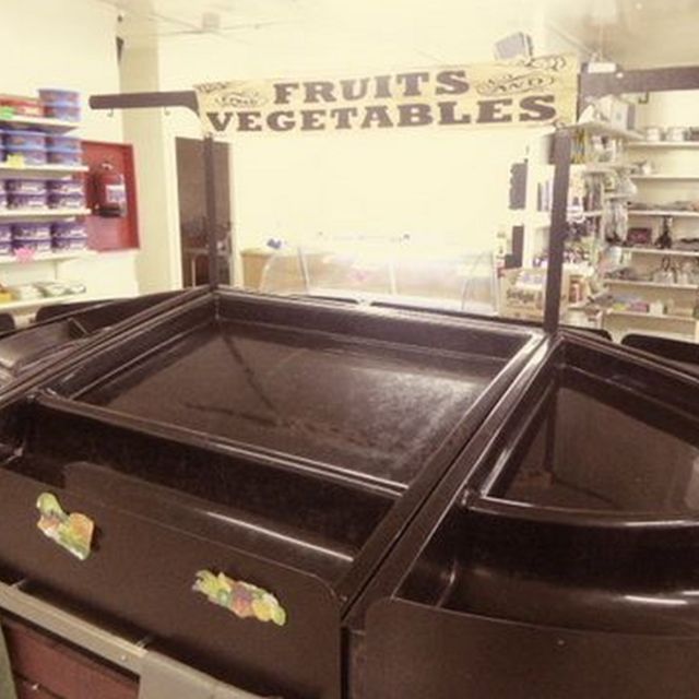 Empty shelves at the supermarket