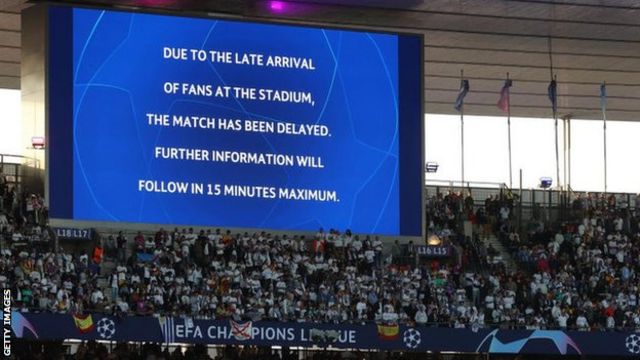 Delayed signs at the stadium
