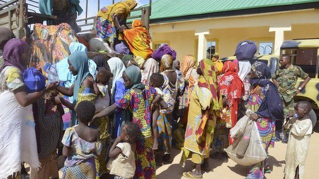 People rescued by Nigerian army.