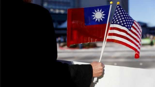 台湾与美国旗