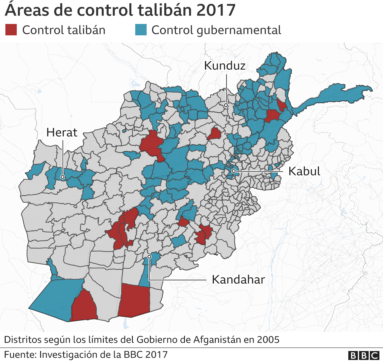 Mapa del control taliban