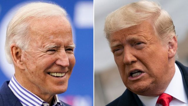 Joe Biden, left and Donald Trump, right