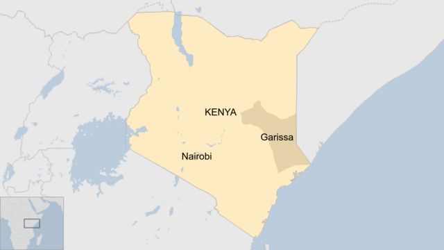 Map showing Garissa County in Kenya