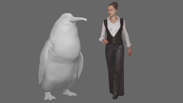Canterbury Müzesi dev penguenin illüstrasyonunu yaptı.