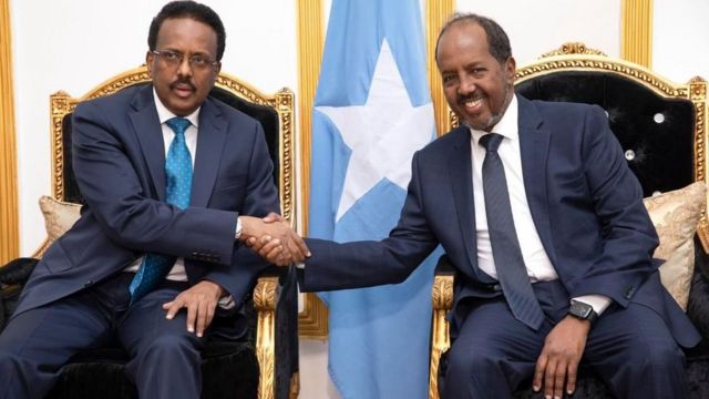 Maxamed Cabdullaahi Farmaajo iyo Xasan Sheekh Maxamuud