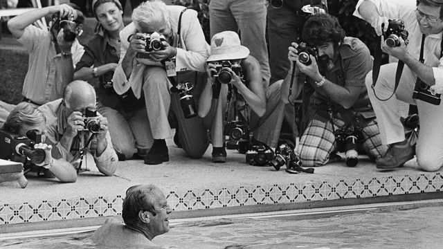 President Ford at the White House Pool in 1975