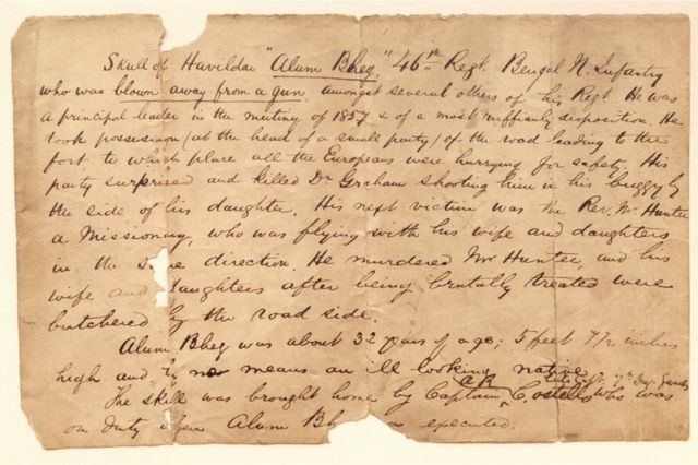 The handwritten letter that tells the story of the skull