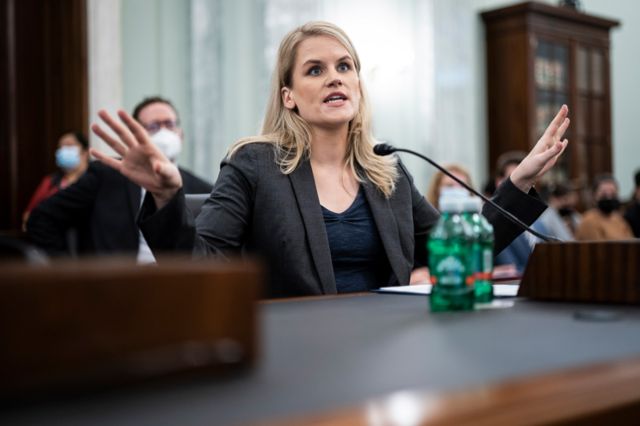 Former Facebook employee and whistleblower Frances Haugen testifies during a Senate Committee on Commerce, Science, and Transportation hearing entitled 'Protecting Kids Online: Testimony from a Facebook Whistleblower' on Capitol Hill, 5 October 2021, in Washington, DC.