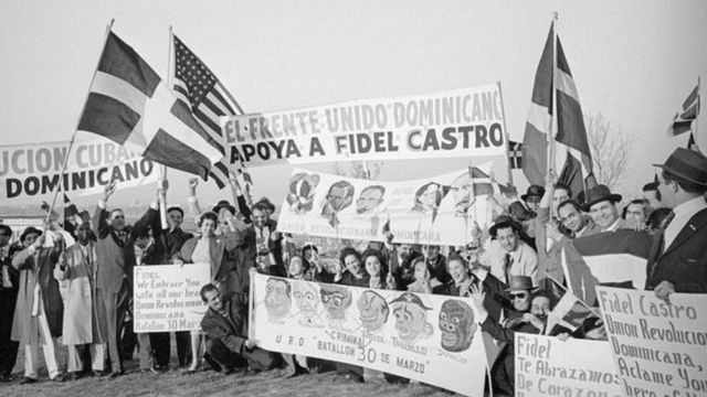 Exilados dominicanos esperando Fidel