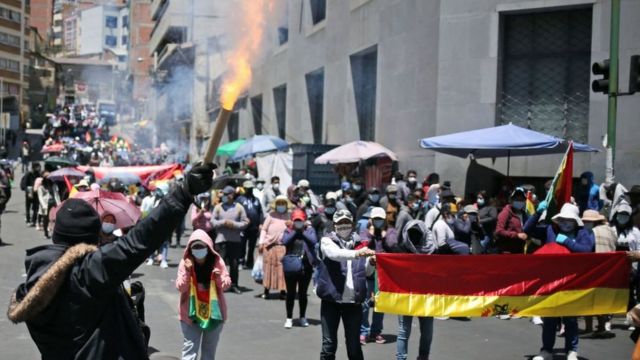 A protest in La Paz