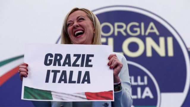 外界预计梅洛尼将组建意大利自二战以来最右翼的政府。(photo:BBC)