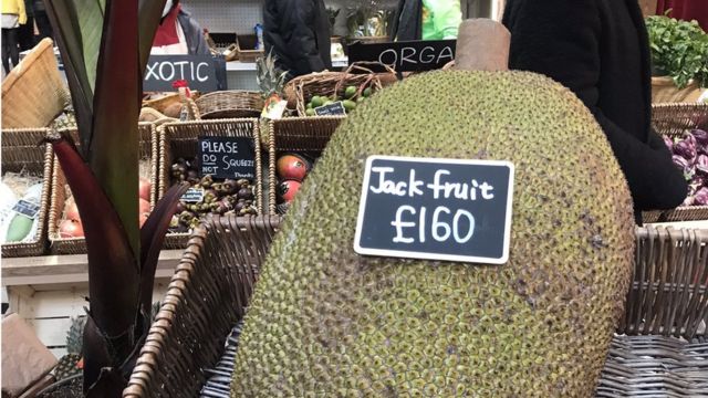 伦敦农贸市场上一只波罗蜜标价160英镑(photo:BBC)