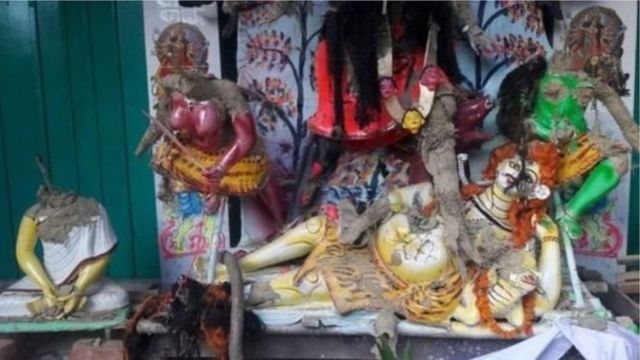 নাসিরনগরে এমন বহু দেব-দেবীর মূর্তি ভাংচুরের শিকার হয়েছে ওই হামলায়
