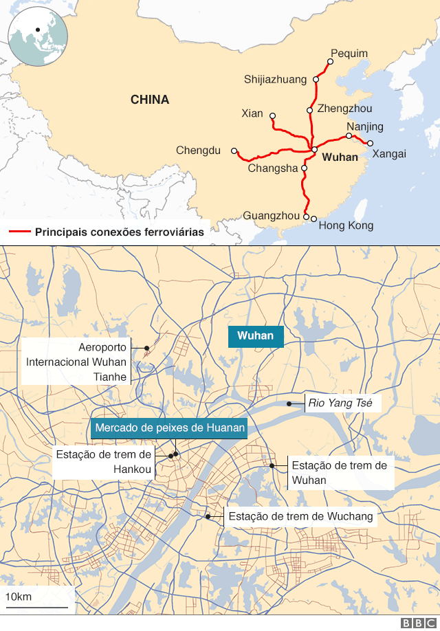 Mapa de Wuhan