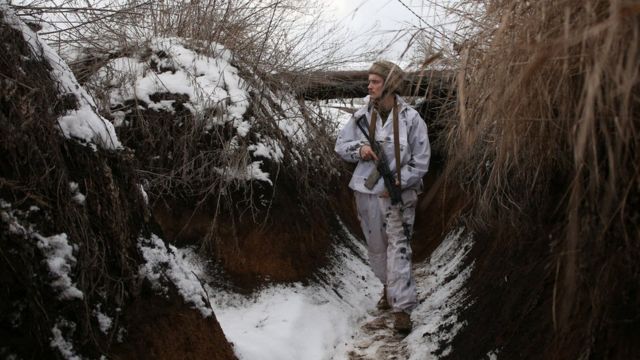 Український солдат, знятий 31 січня 2022 року