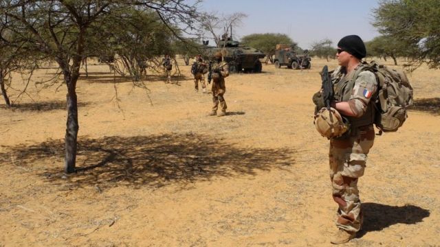 Des éléments français de l'opération Barkhane dans le centre du Mali.