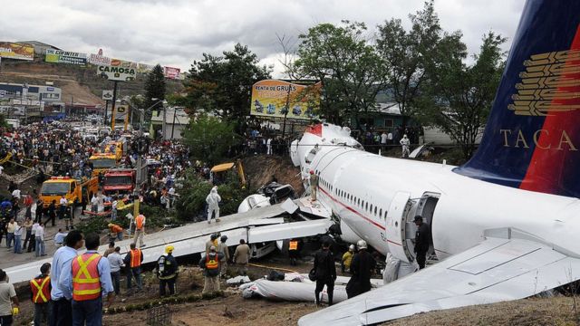 Accidente en aeropuerto de Tegucigalpa.