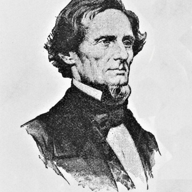 Ilustração de busto de Jefferson Davis