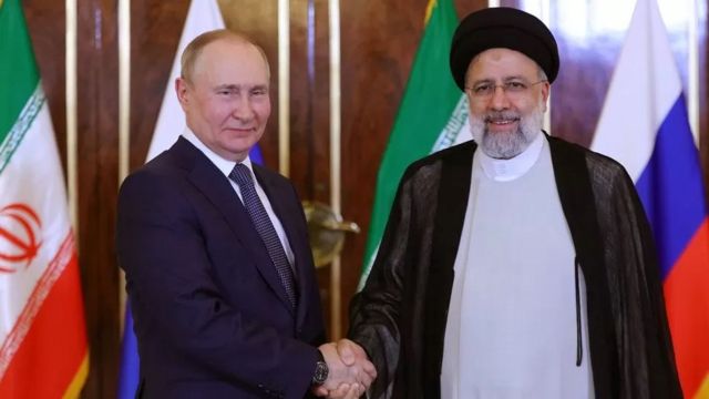 Vladimir Putin and Ibrahim Raisi.