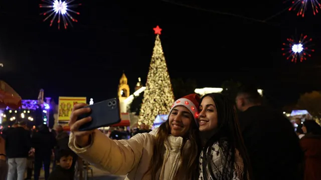 Christmas tree in Nativity Square, Bethlehem