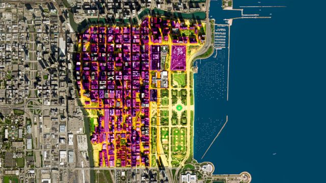 Mapa de calor del barrio de Chicago estudiado por la Universidad Northwestern.