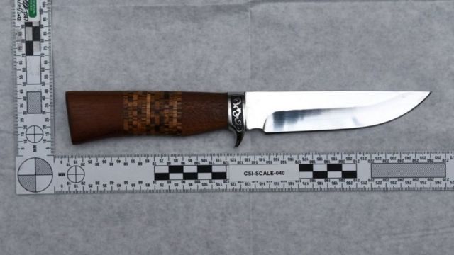 Cuchillo de caza con el que fue asesinada Brianna 