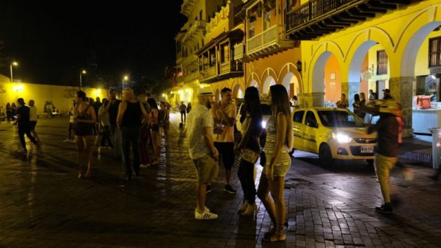 Praça no centro de Cartagena